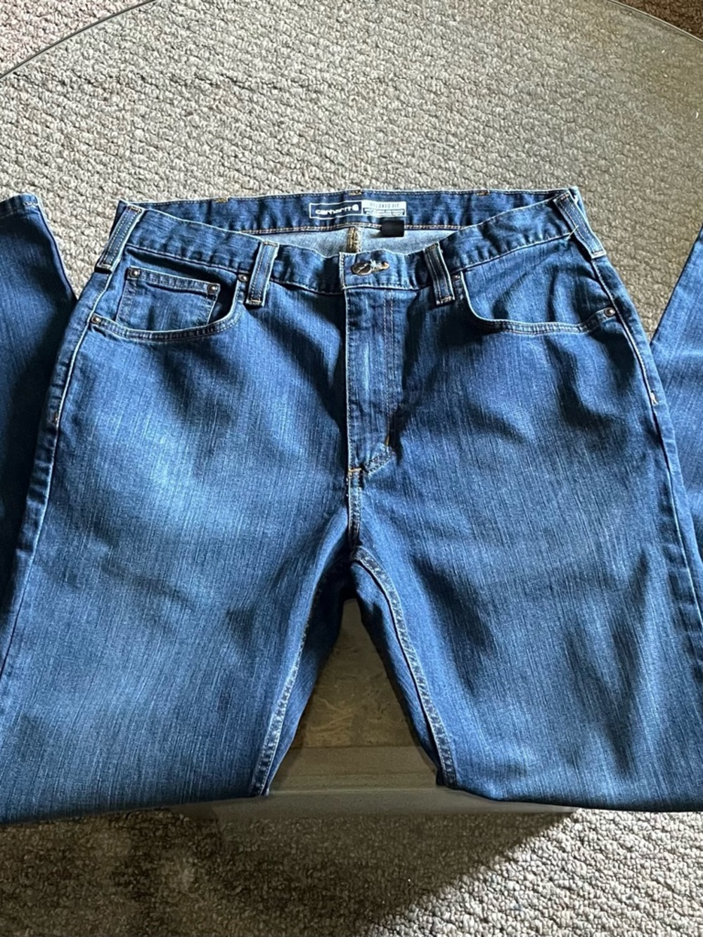 Carhartt Men's Straight Jeans in Blue Denim